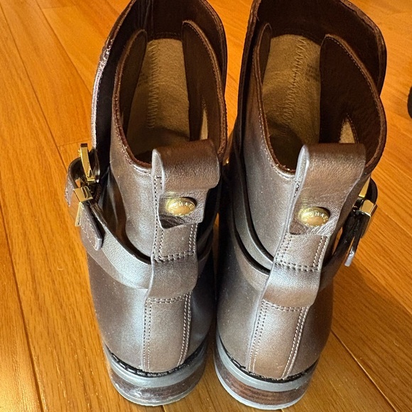Michael Kors Dark Brown Ankle Booties, with gold hardware, size 7 - Picture 4 of 15
